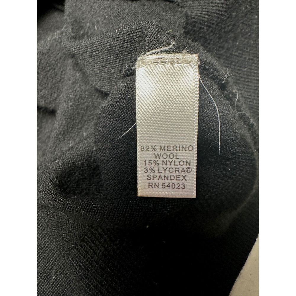Banana Republic Womens Cardigan Large Black Merino Wool Button Up Pocket Sweater - Picture 6 of 7